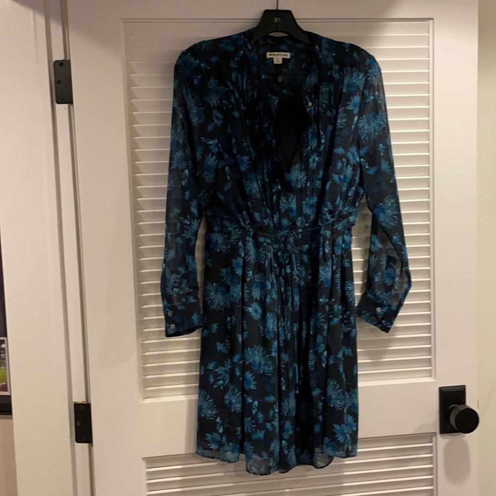 Whistles dress with tie in the middle.